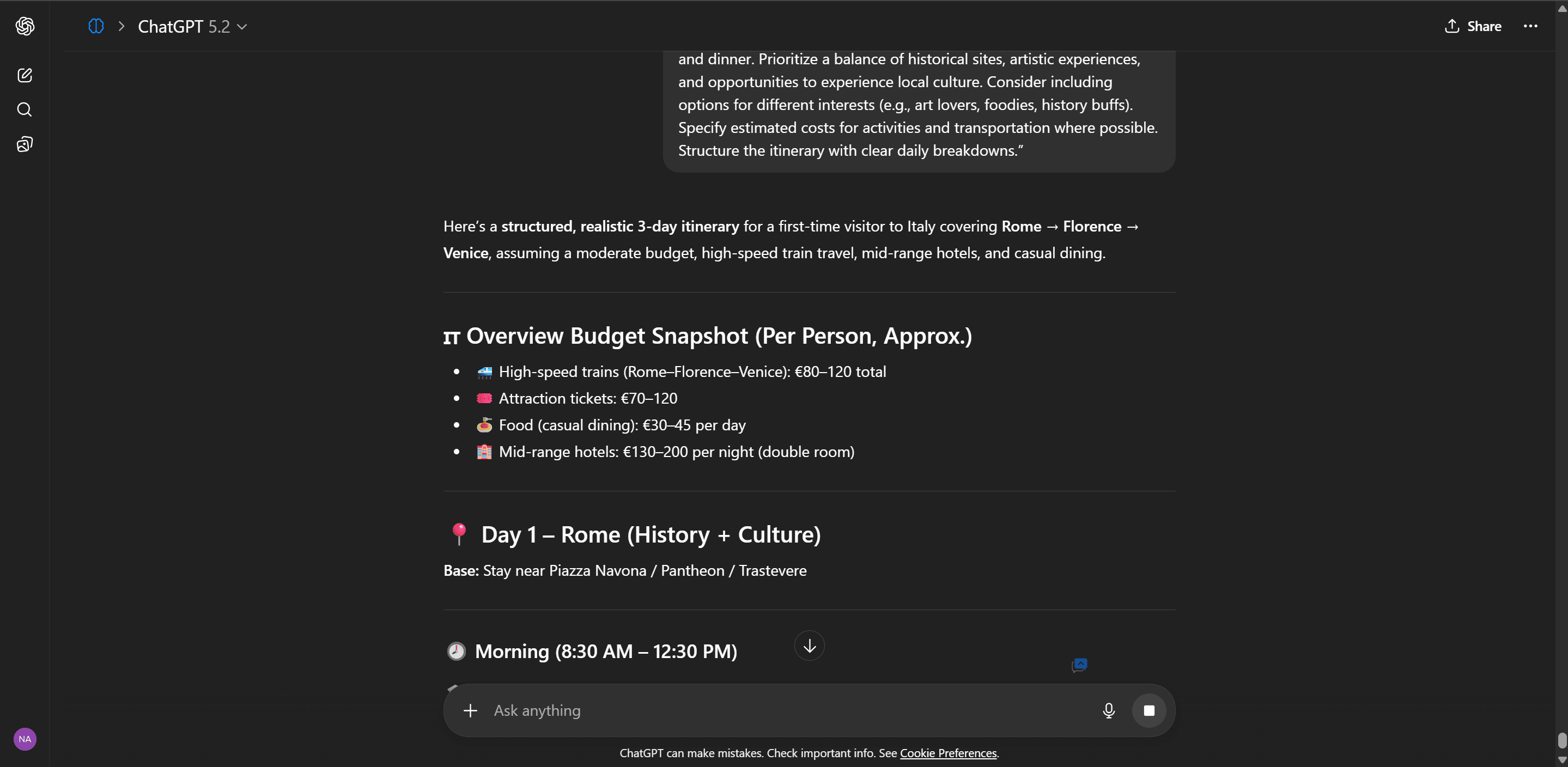 Prompt Enhancer on ChatGPT